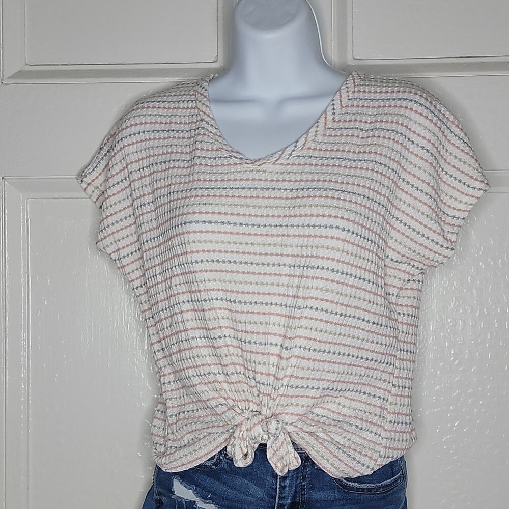 Women's ultra soft top with tie front XS